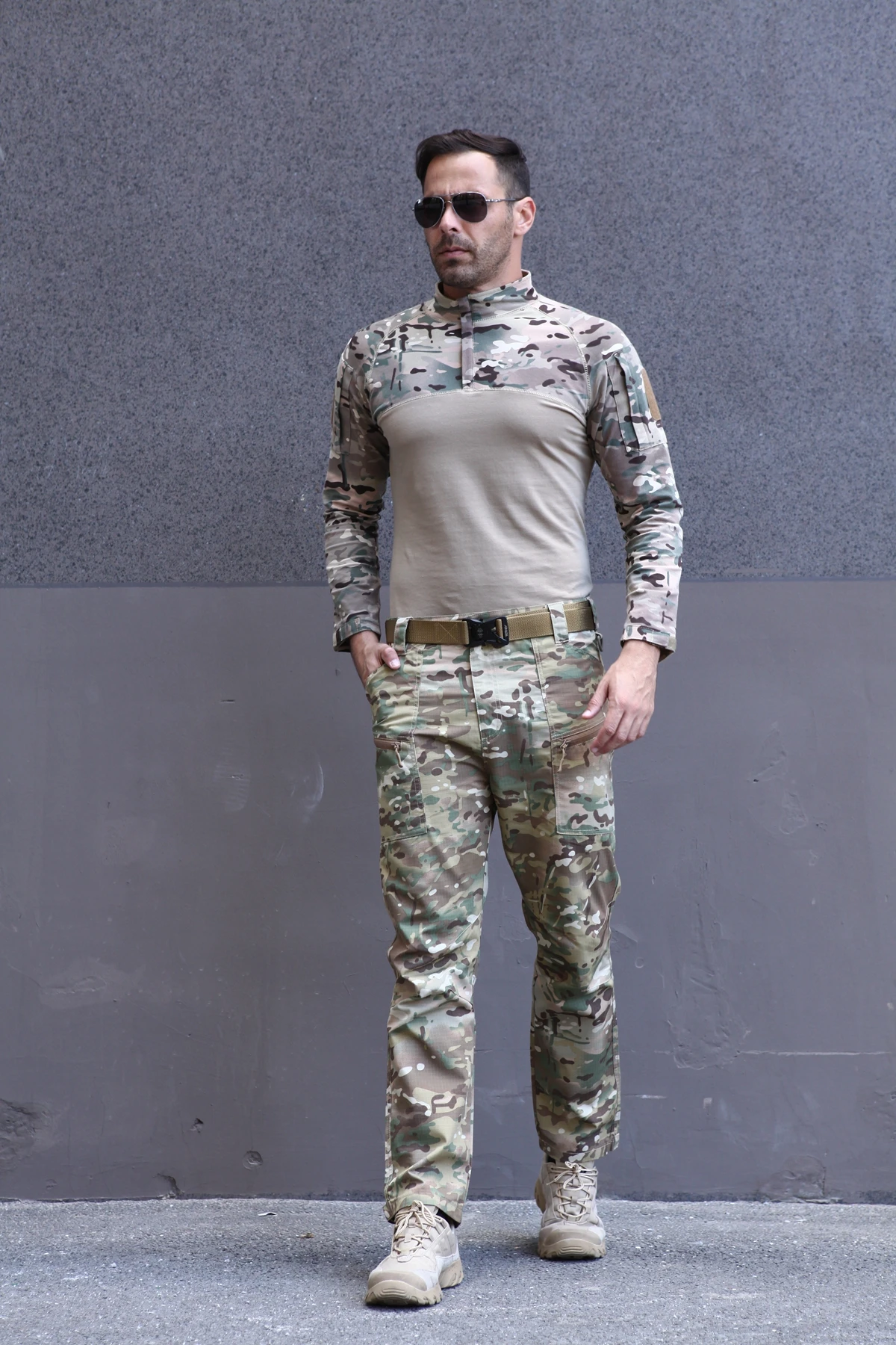 SJ MAURIE Для мужчин тактические военные милитари рубашка из дышащего хлопка