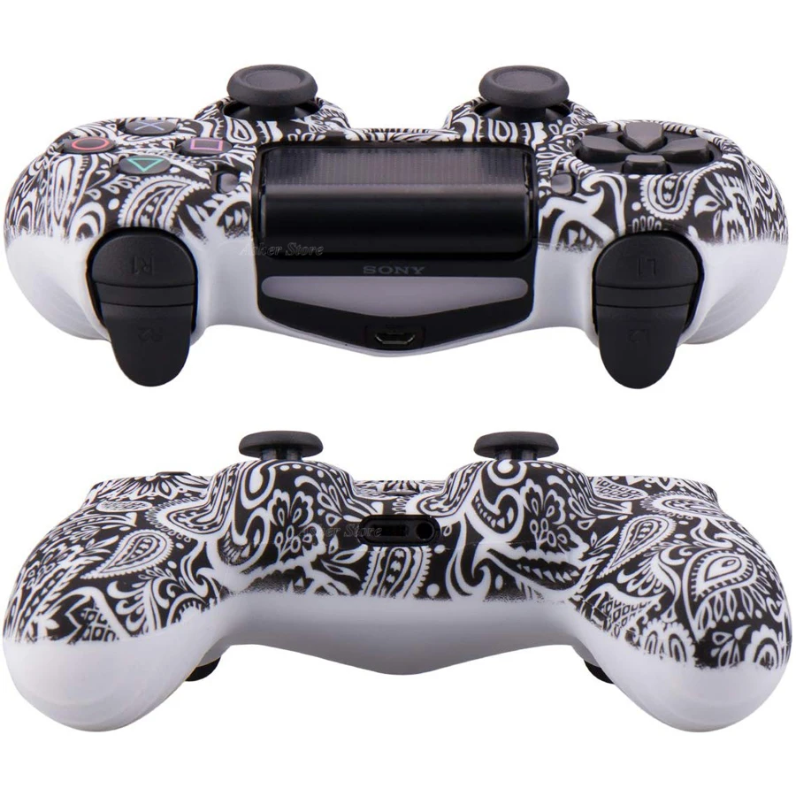 PS4/Slim/Pro Controller Silicone Cover Waterproof Printing Flowers Skin for Sony Playstation 4 PS 4 Dualshock 4 Accessories