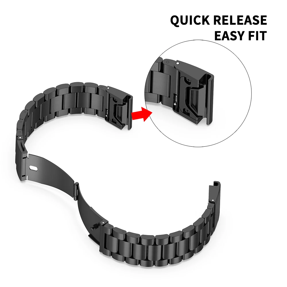 22mm 26mm Quick Release Classic Metal band for Garmin Fenix 6 6X Pro strap bracelet for Fenix 5 5X Plus 3 3HR Fenix 6 Watchbands