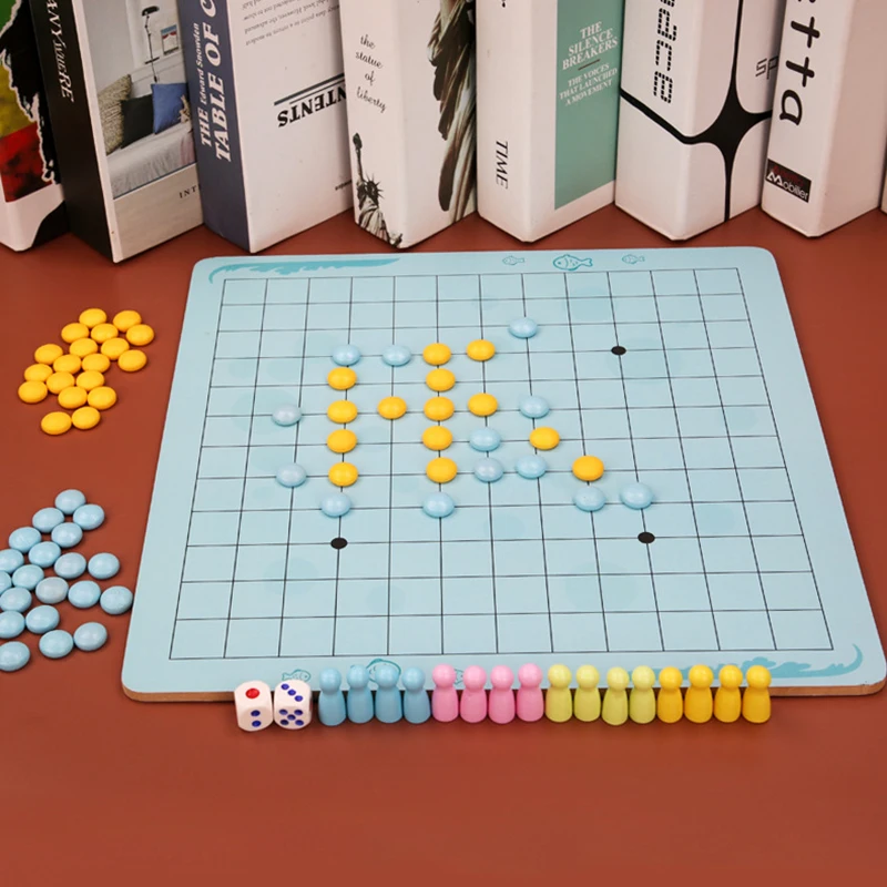 Двусторонний полет шахматы Gomoku Игра настольная головоломка Монтессори