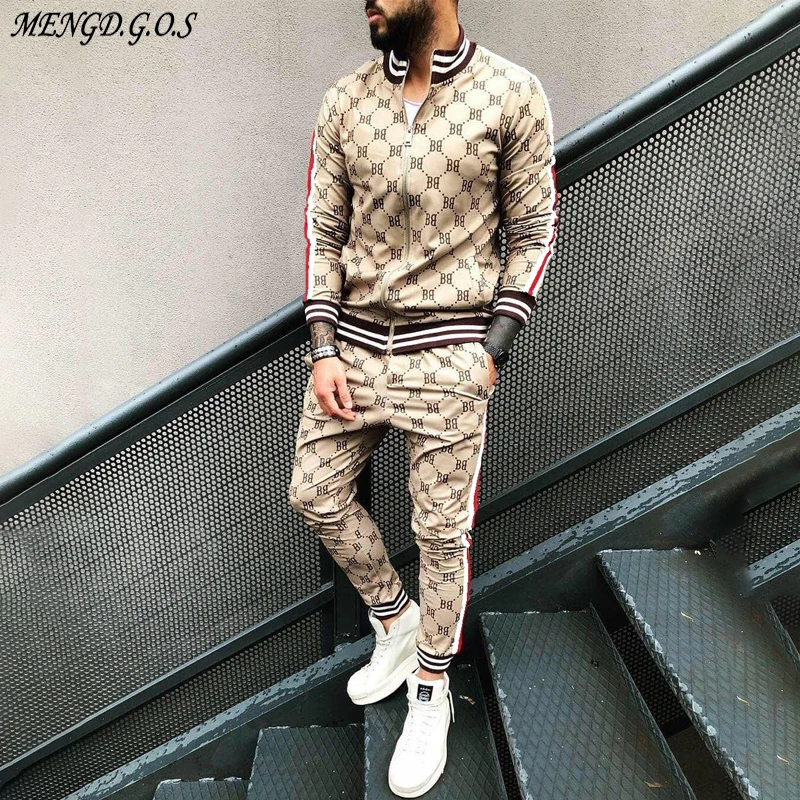 

Fashion men's clothing 2021 spring and autumn new streetwear casual men's suit jogger hip-hop zipper jacket men's trousers