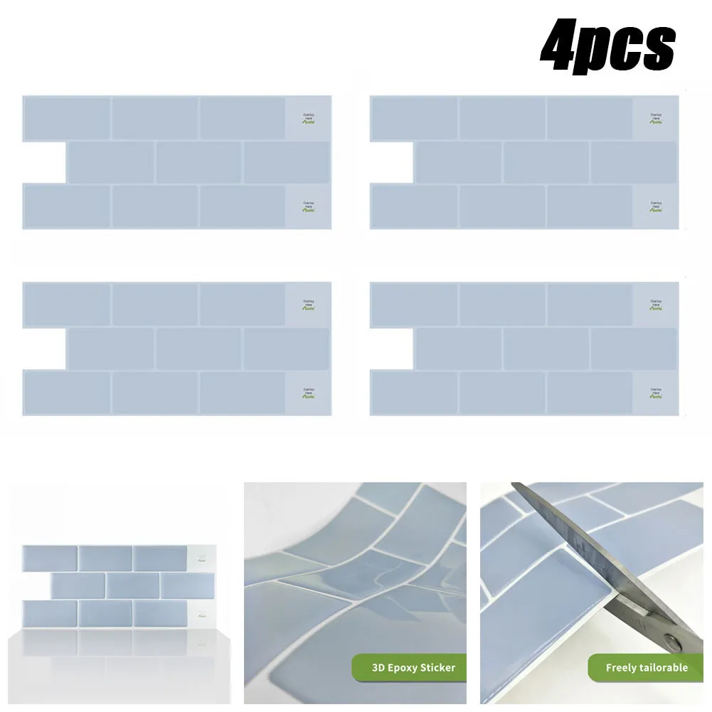 

30x13cm 3D Wall Sticker Decorative Epoxy Tile Stickers Decal Self Adhesives Kitchen Home Decor Waterproof