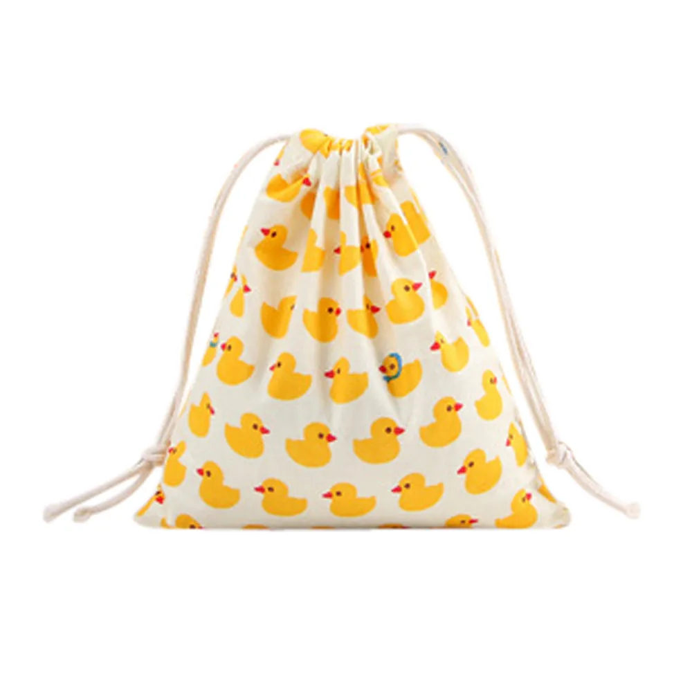 Сумка на шнурке для женщин и мужчин повседневная хлопково Льняная сумочка мешок