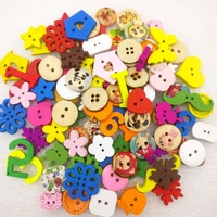 30gbag diy wood sewing button scrapbooking round flower 2 holes children snap button bracelets sewing cute button skirt