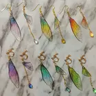 Серьги с подвесками в виде стрекозы цикады ручной работы, ювелирное изделие бабочка изготовление насекомых