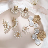 2020 white trend simulation pearl long earrings female round pearl wedding pendant earrings fashion korean jewelry earrings