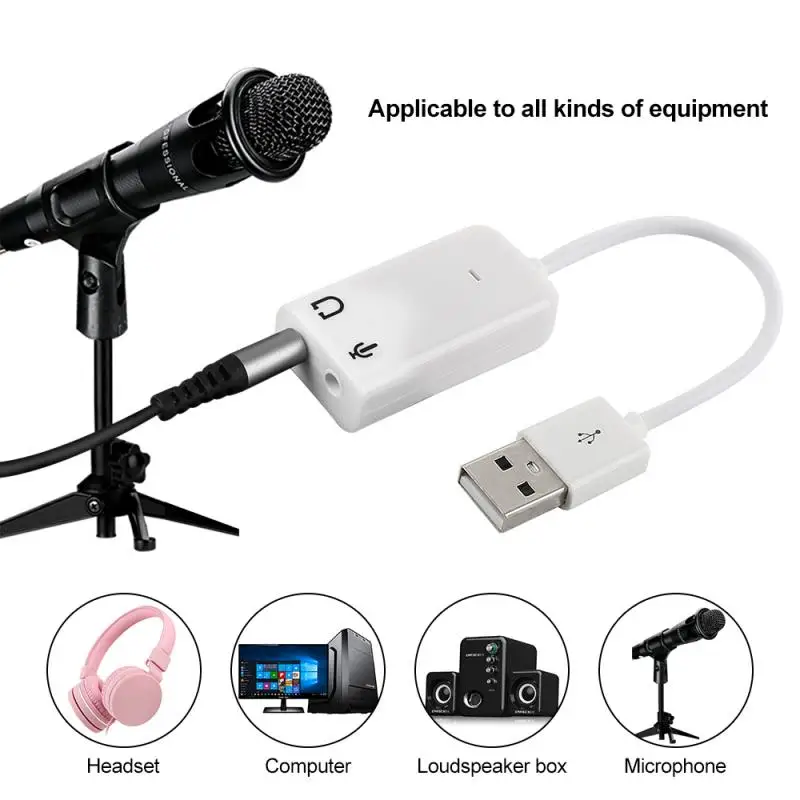 USB 2 0 для разъема 3 5 мм Внешняя звуковая карта 3D Аудио гарнитура микрофон наушники