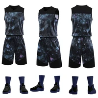 breathable basketball jersey uniform for men vestshorts bright starry sky sports jerseys suits sportswear