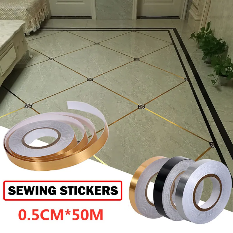 Самоклеящиеся наклейки для плитки 50 м водонепроницаемая фольгированная лента