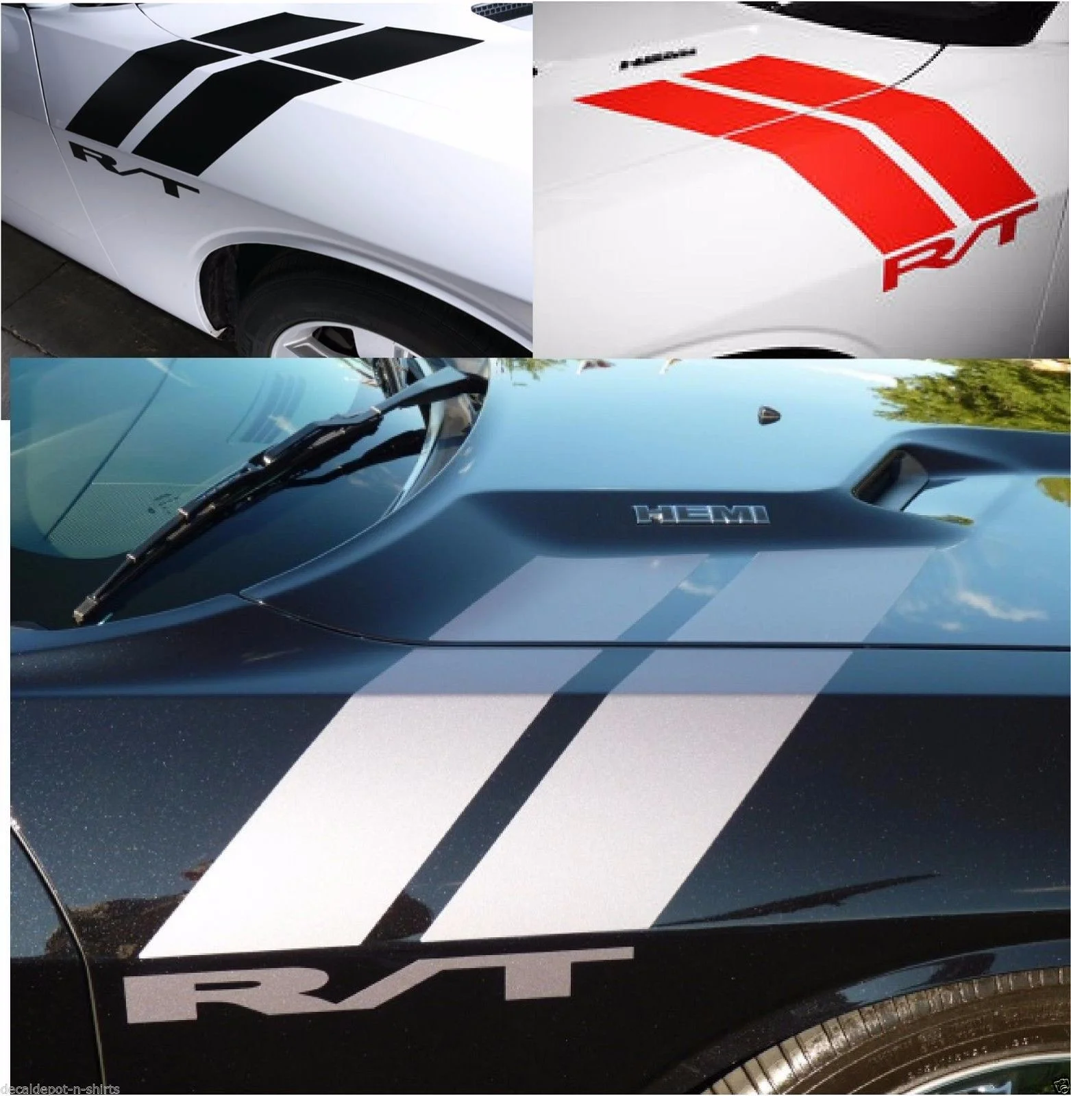 Для x2 Dodge Challenger R/T Hood, Fender, HASH Stripes универсальная графика