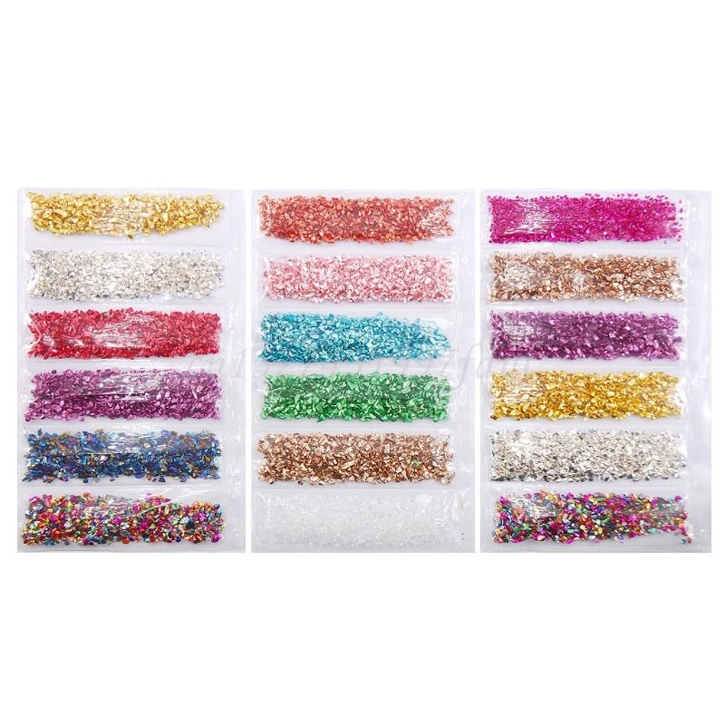 

1 Set Broken Glass Stones Crystal UV Epoxy Resin Filler DIY Nail Art Decorations