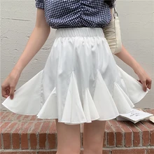 Summer New High Waist White Ball Gown Skirts For Womens Clothes Korean Fashion Casual Faldas Cortas Jupe Femme Roupas Femininas