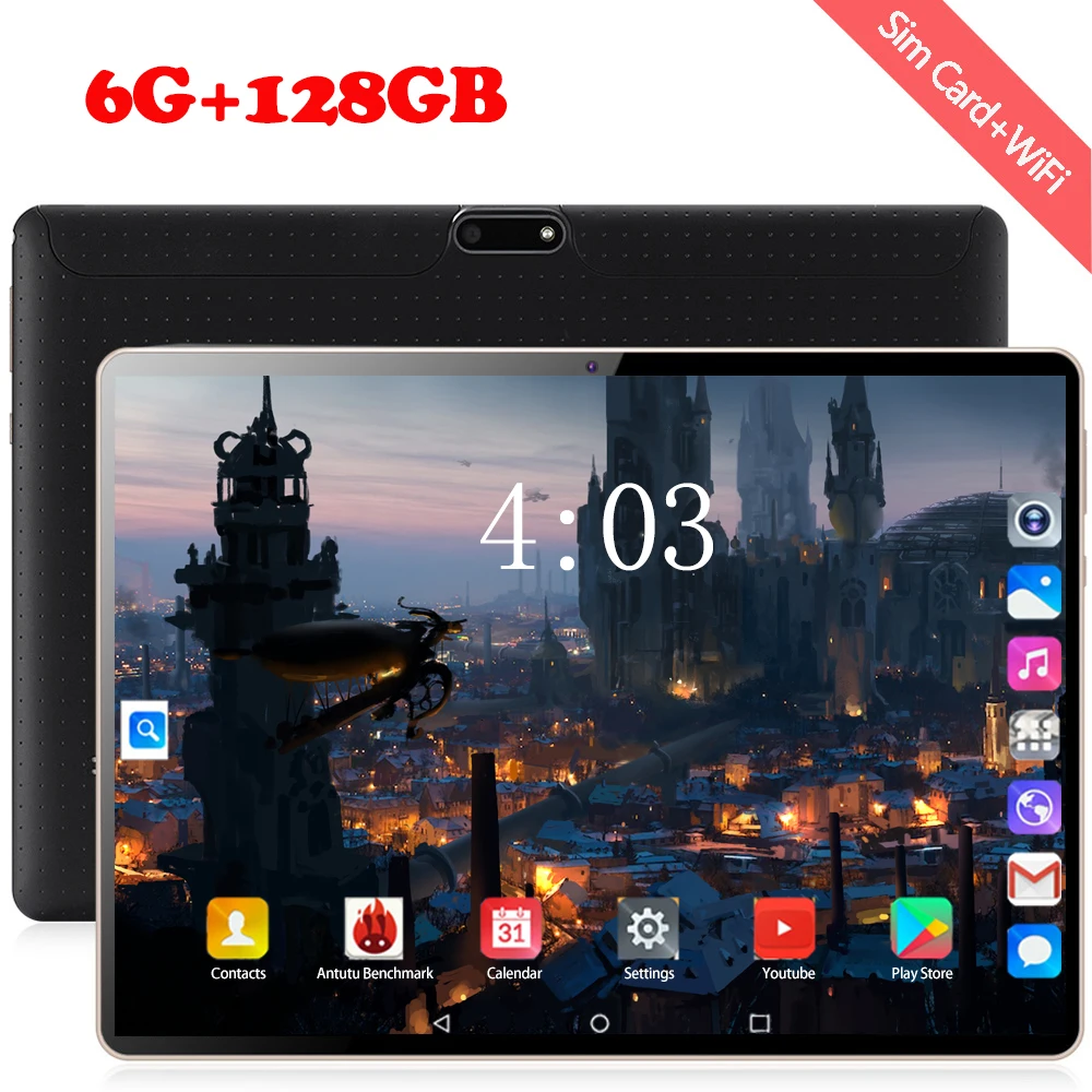 2020 Новый дизайн 10 дюймов Планшеты ОС Android 8 0 6 ГБ + 128 Гб Встроенная память двойной