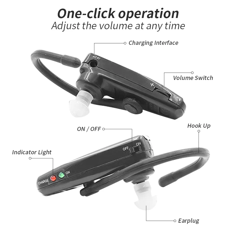 Громкий слуховой аппарат высокой мощности усилитель звука для пожилых людей