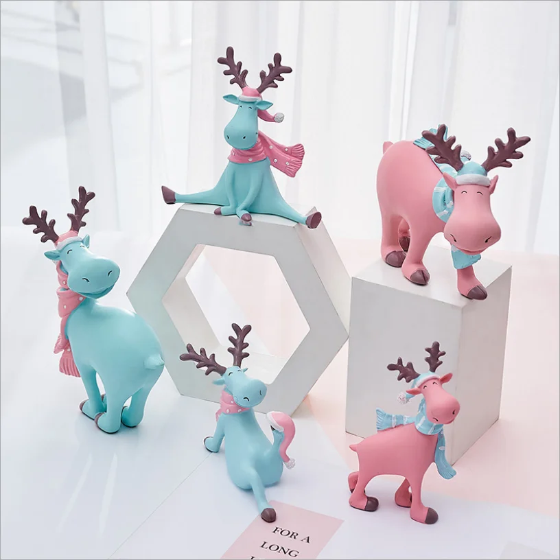 

Скандинавские Симпатичные Креативные украшения из смолы в виде лося для дома, детской спальни, предметы интерьера