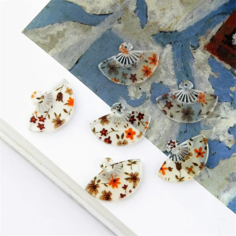 10 шт./партия 17*24 мм секторная бирка акриловые подвески для сережек кулон серьги