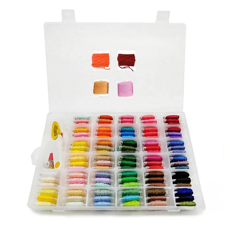 

Набор цветных нитей для вышивания с футляром для хранения ниток, набор ниток для вышивки крестиком, набор для домашнего творчества STTA889