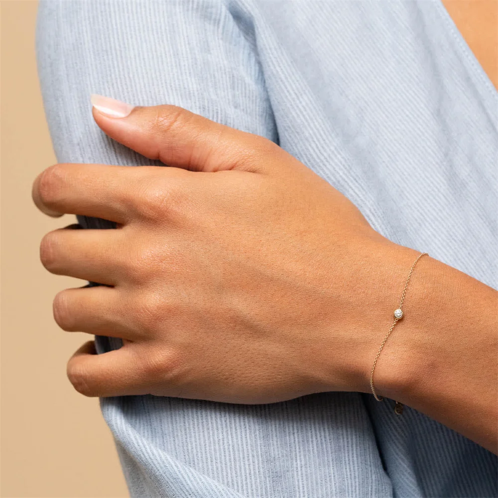 Браслет-цепочка из серебра 925 пробы с фианитами | Украшения и аксессуары