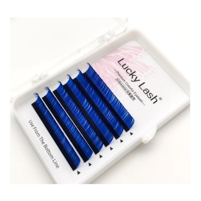 Желтые/зеленые/красные/фиолетовые/синие/коричневые 8 цветов ливневые разноцветные ресницы удлинение
