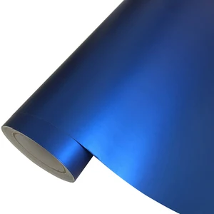 Сатиновая матовая металлическая синяя фотопленка, рулон самодельных наклеек для автомобиля с выпуском воздуха