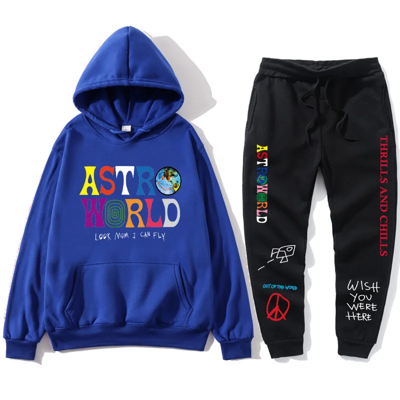 

Men Women Streetwear Hoodie Pants Two Piece Set 2020 Fashion ASTRO WORLD Printed Sweatshirt Casual Hip Hop Pullovers Suits