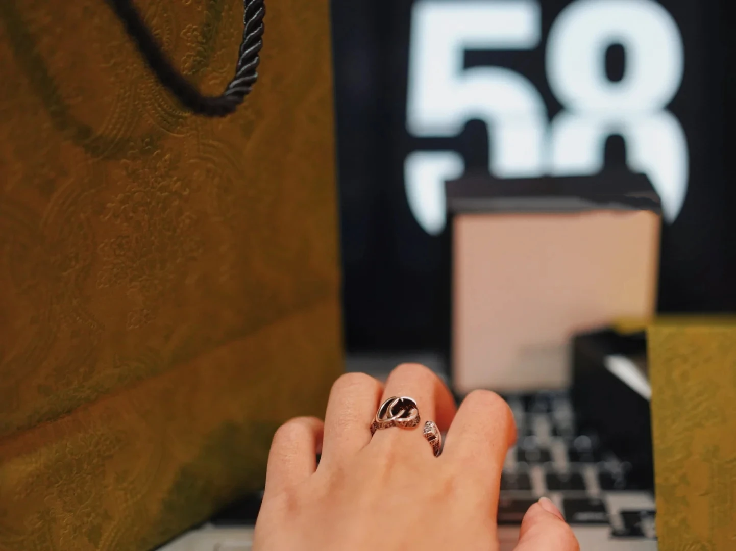 

925 sterling silver letter ring ring 925 sterling silver retro romantic dark fashionable women's 1-1