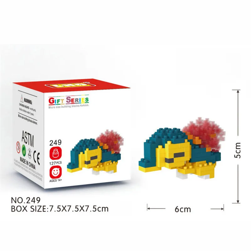 

Pokemon Anime Figures Creative Assembling Micro Building Blocks Model Abs Green Plastic Educational Toys Gift for Children Boxed