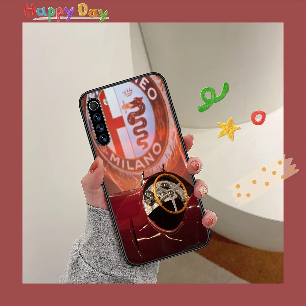 

Car Alfa Romeo Logo Design Phone Case For XIAOMI Redmi Note 5 7 8 T 9 6A 7A 8A 9S K 20 30 Pro black Etui Painting Cell Pretty