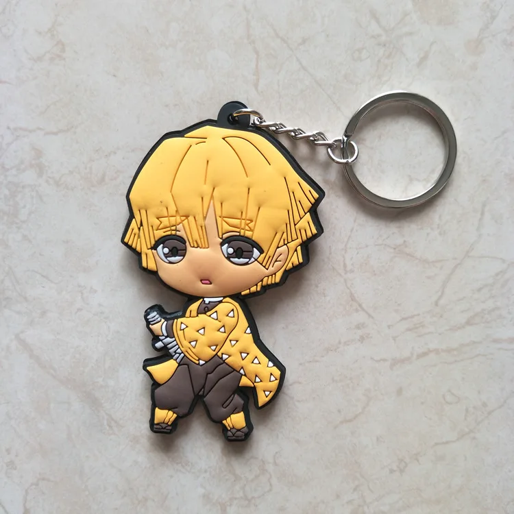 

Demon Slayer 2020 Stove Charcoal Dragon Beans Double Pendant Promotional Gift Keyring Animation KeyChains Ghost Edge Key Chain