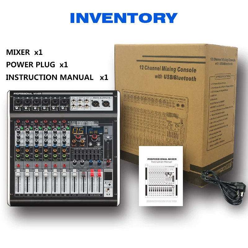 Аудиомикшер DJ USB Микшер GX6 6ch реверберация 16DSP 48В фантомный цифровой дисплей Bluetooth