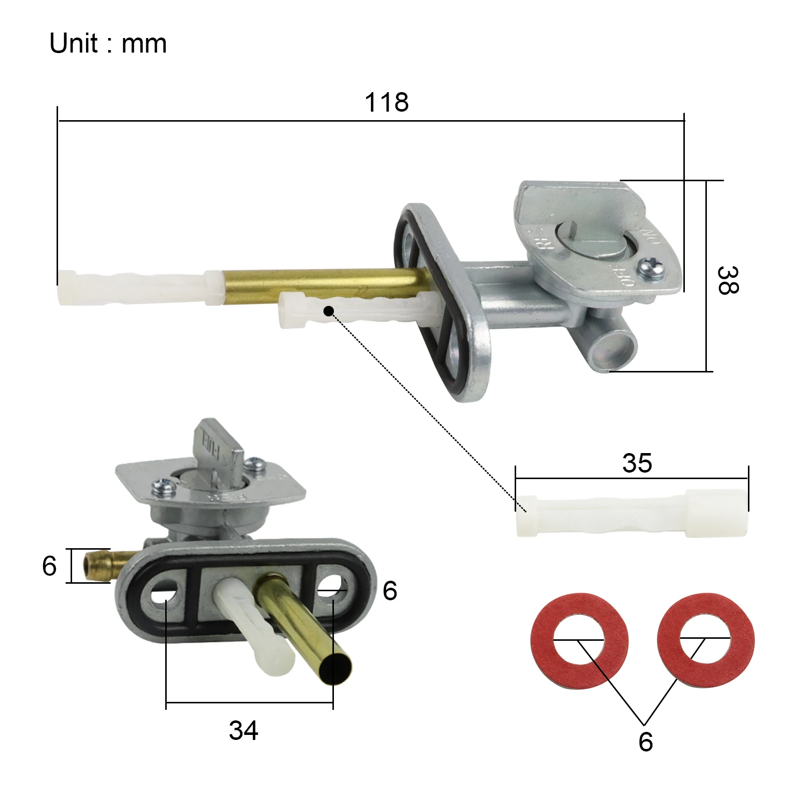 Gas Fuel Petcock Valve Switch For Yamaha TTR TT-R 90 125 225 230 250 PIT BIKE WR450F WR426F WR400F WR250Z WR250F XT 600 | Автомобили и