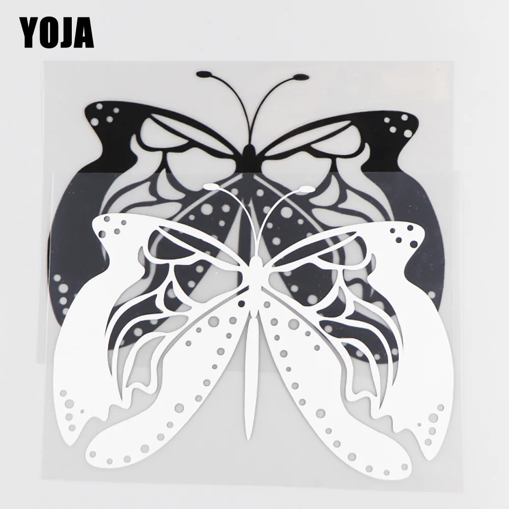 

YOJA 16,7 × 11,9 см наклейка с животными бабочками мультяшная наклейка на автомобиль виниловый узор черный/Серебряный 19C-0065