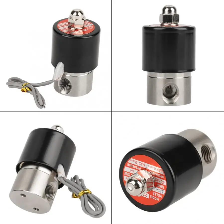 

304 Stainless Steel DC 12V /4 Electric Solenoid Valve N/C Normally Type Valve for water air oil gas transfer