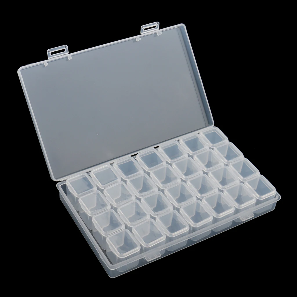 

Empty Storage Box for Nails Decorated with Rhinestones And Pearls