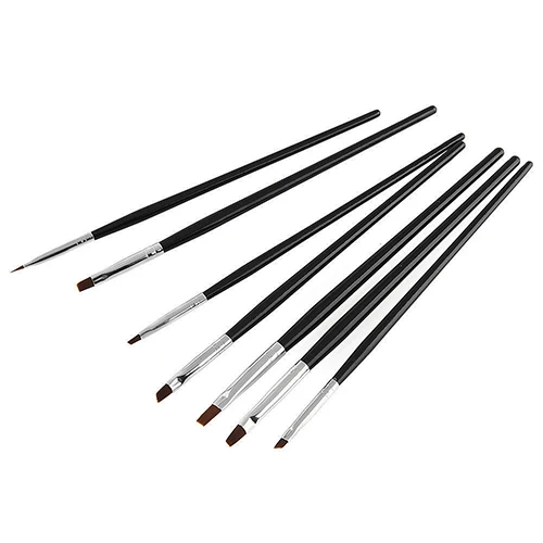 

hot 7Pcs Acrylic Nail Art Pen Tips UV Builder Gel Painting Design Brush Manicure Set