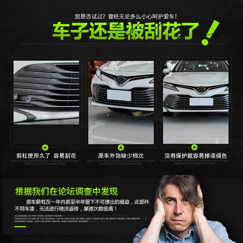 Для Toyota Camry хромированный стильный передний нижний бампер решетка Нижняя крышка протектор полосы отделка Аксессуары для автомобиля Стайлинг