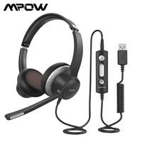mpow hc6 office headset with mic bh328 3 5mm usb computer headset noise reduction headphone for call center skype pc cellphone