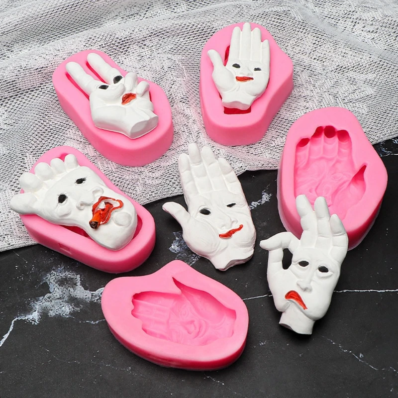 

Palm and Soles Scissors Hand Mold Reusable Candy Silicone Tray Easy to Clean Suitable for Microwave Oven, Refrigerator