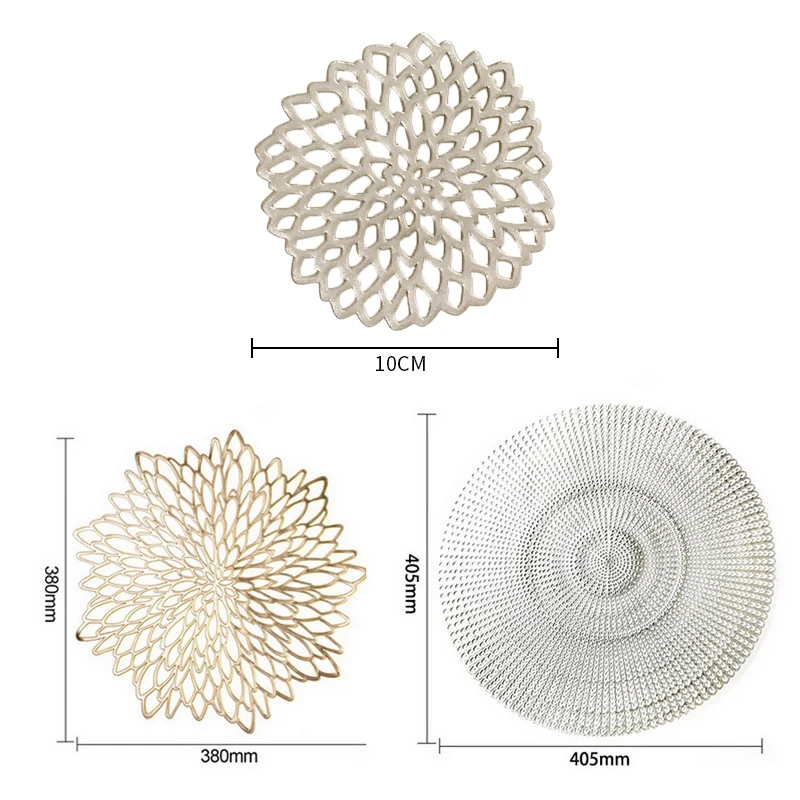 

Round PVC Placemat Kitchen Dining Table Mats Steak Pad Anti-scalding Insulation Pads INS Nordic Hotel Restaurant Home Decor