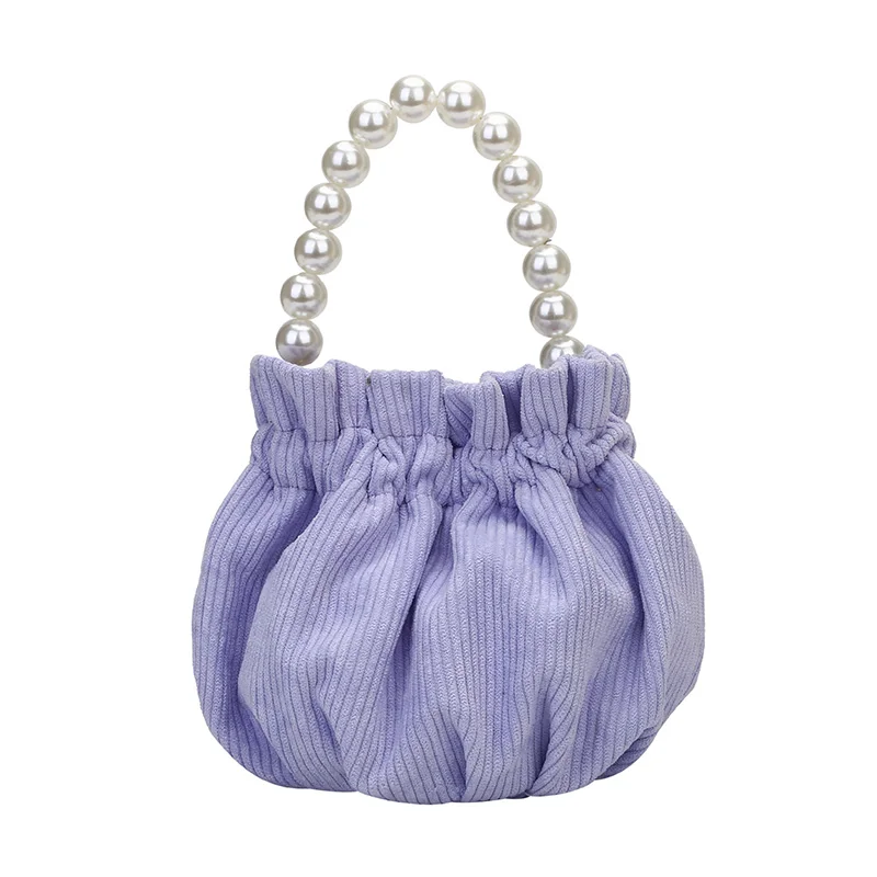 

Nylon silk Drawstring Crossbody Bags For Women 2021 Elegant Bucket Bags Shoulder Handbags Female Travel Pearl Cross Body Bag