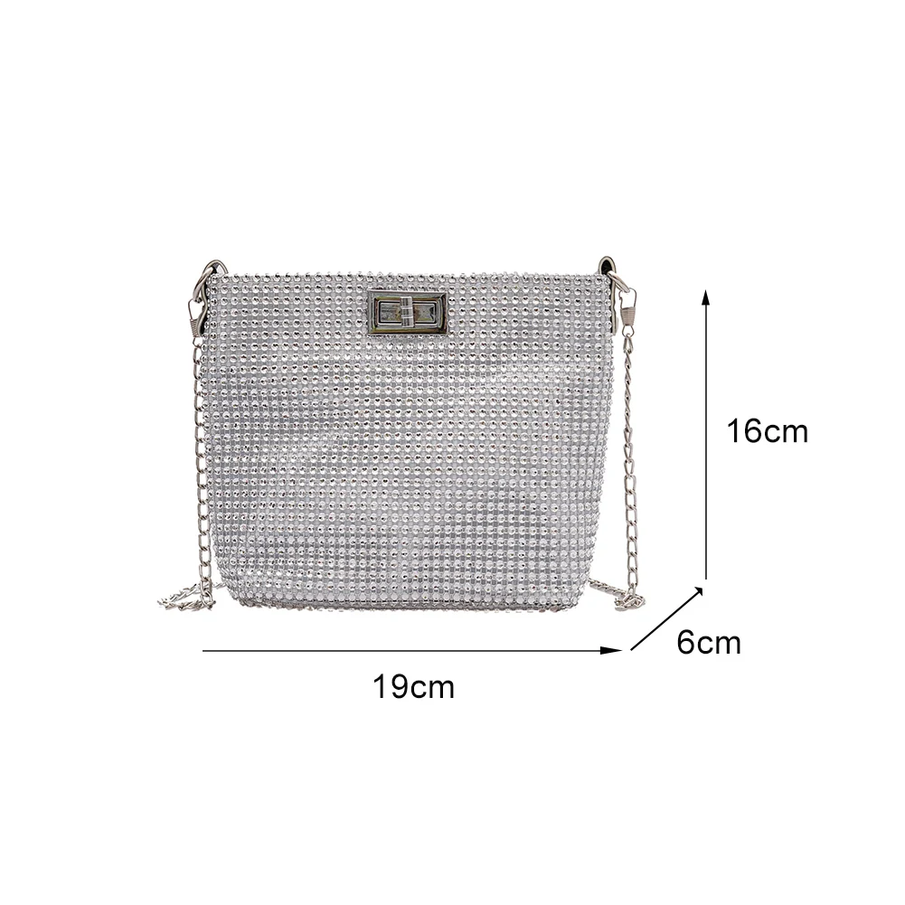 

Fashion Rhinestone Shoulder Bags Evening Party Clutch Handbags Ladies Shiny Elegant Crossbody Messenger Pouch