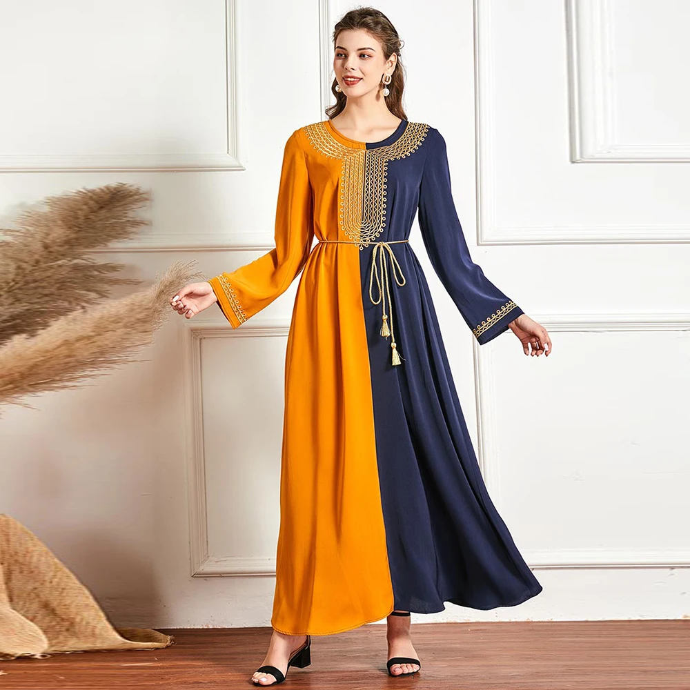Женское мусульманское платье-хиджаб, макси-платье, из Дубая, Турции, размера плюс