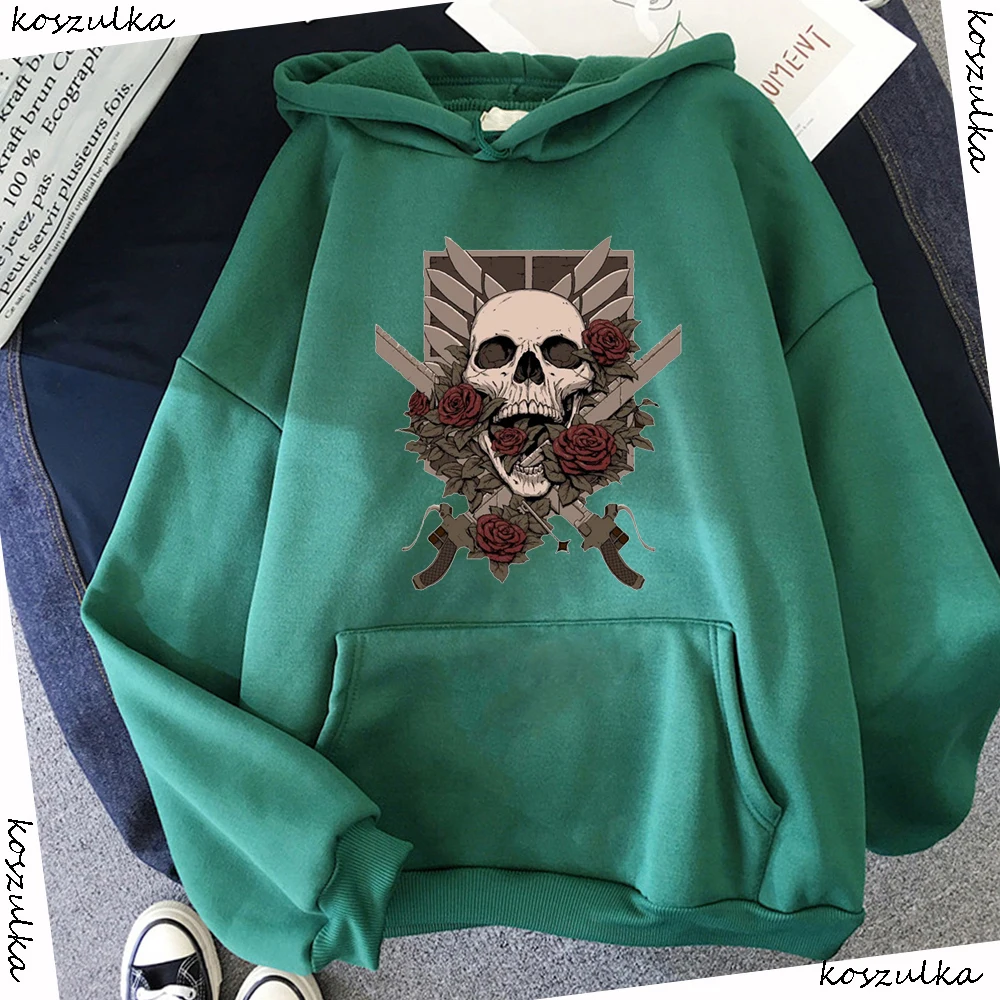 

2020 Anime Hoodie Attack on Titan Hoodied Long Sleeve Streetwear Harajuku Sweatshirt Women Unisex Sport Hoody Green Tops G1