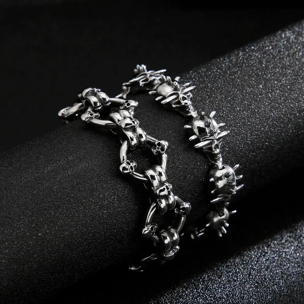 Kalen Мужской браслет со звездой из нержавеющей стали в стиле панк Готические