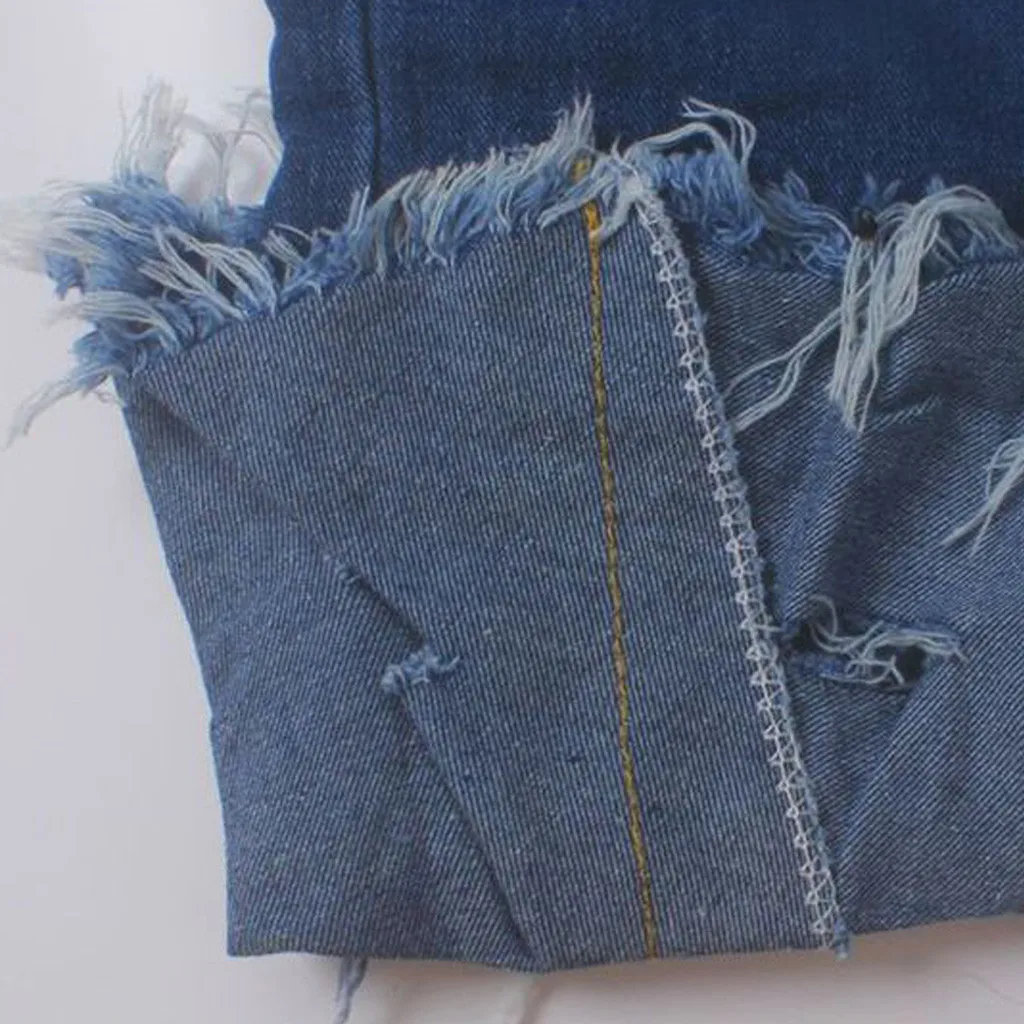 2020 модные отбеленные рваные джинсы женские хлопковые тонкие Эластичные