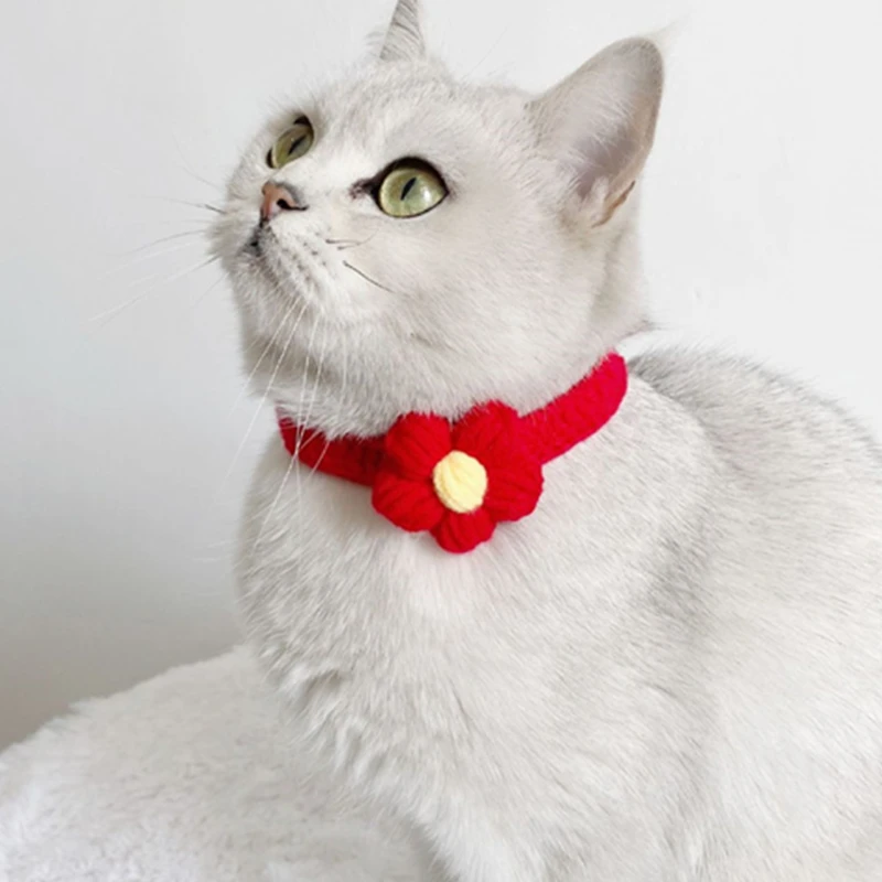 Милый ошейник для кошек ручная вязка шейный шарф галстуки слюнявчик маленьких