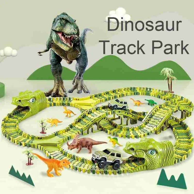 Динозавр Электрический рельсовый автомобиль динозавр Железнодорожный трек