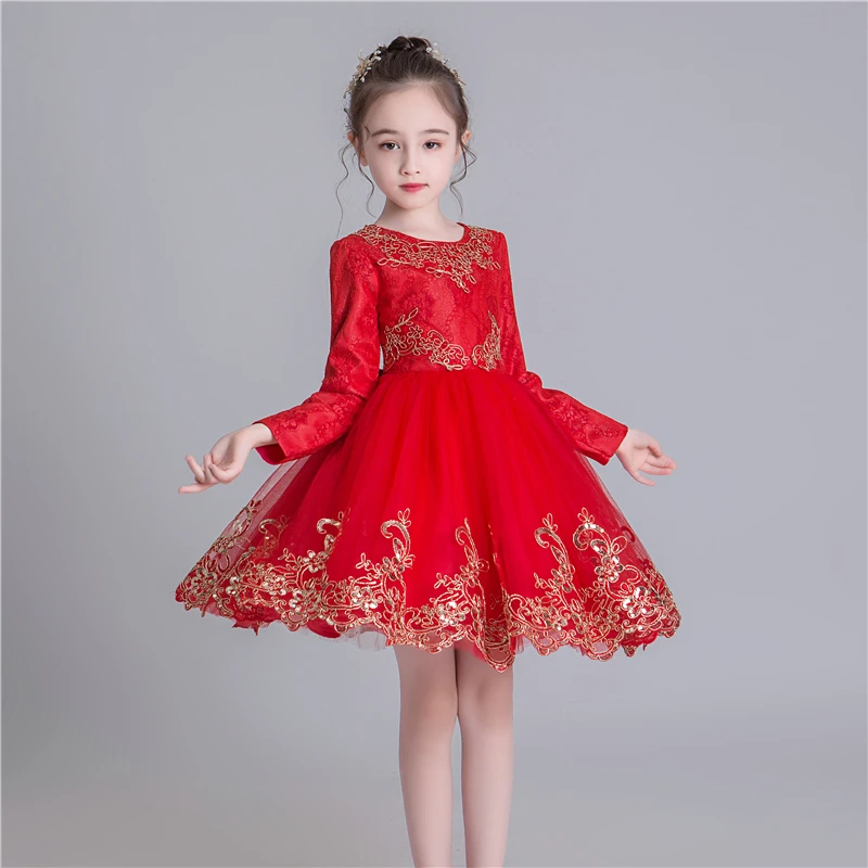 Платье принцессы для девочек на осень и зиму модели больших красных платьев