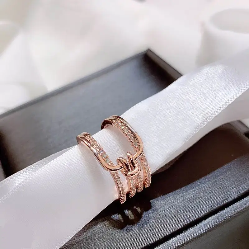 

Fashion Knot Multi Layers Rhinestone Wide Ring For Women 2020 New Finger Rings Bijoux
