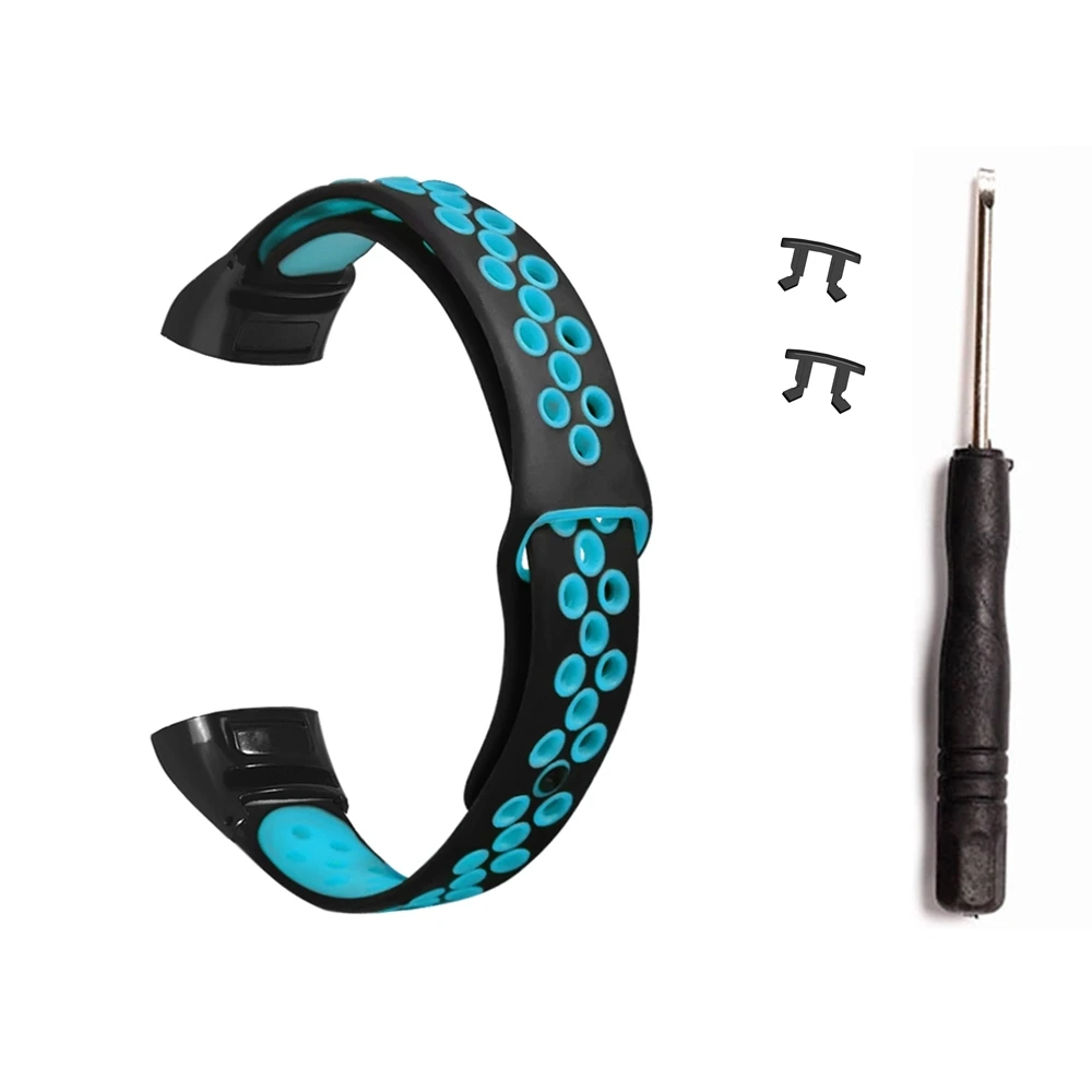 Синий Спортивный ремешок для Honor Band 5 ремешок силиконовый дышащий браслет для группы Honor 5 сменный браслет наручных часов браслет для Honor Band 4 - Цвет: Синий